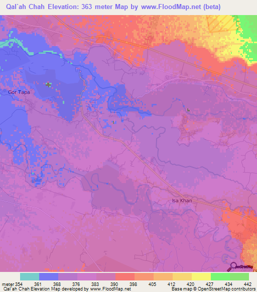 Qal`ah Chah,Afghanistan Elevation Map