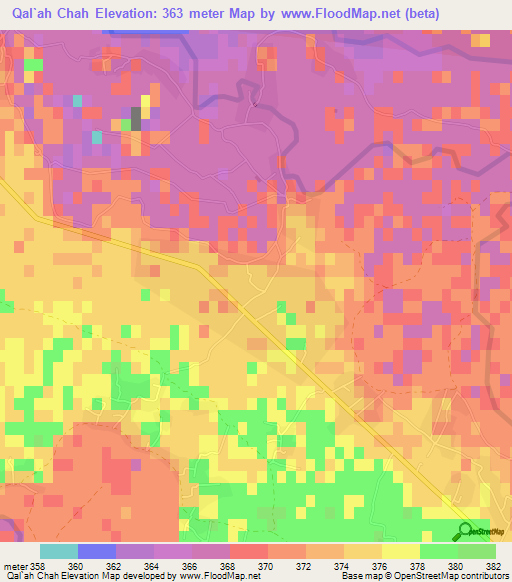Qal`ah Chah,Afghanistan Elevation Map