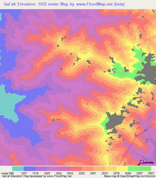 Qal`ah,Afghanistan Elevation Map