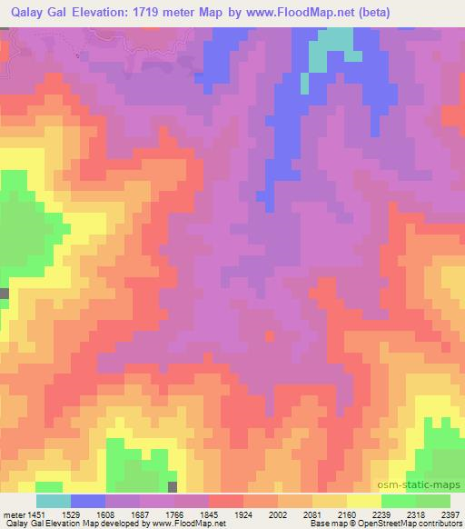 Qalay Gal,Afghanistan Elevation Map