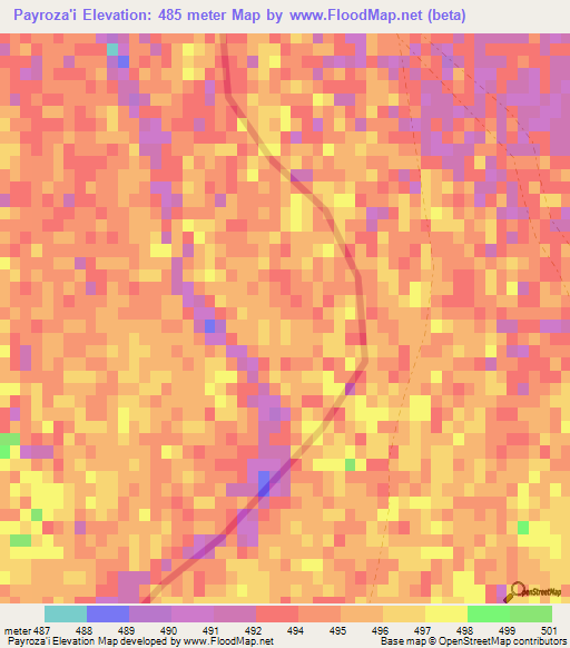 Payroza'i,Afghanistan Elevation Map