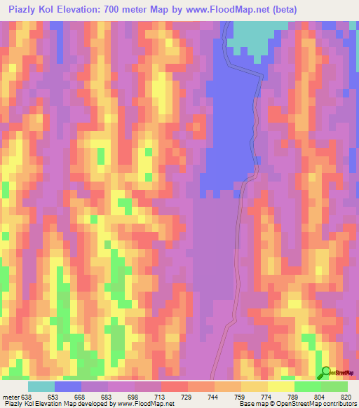 Piazly Kol,Afghanistan Elevation Map