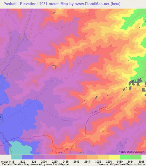 Pashah'i,Afghanistan Elevation Map