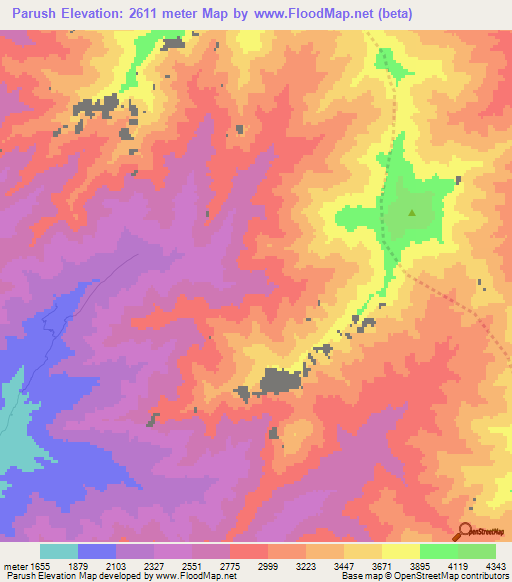Parush,Afghanistan Elevation Map