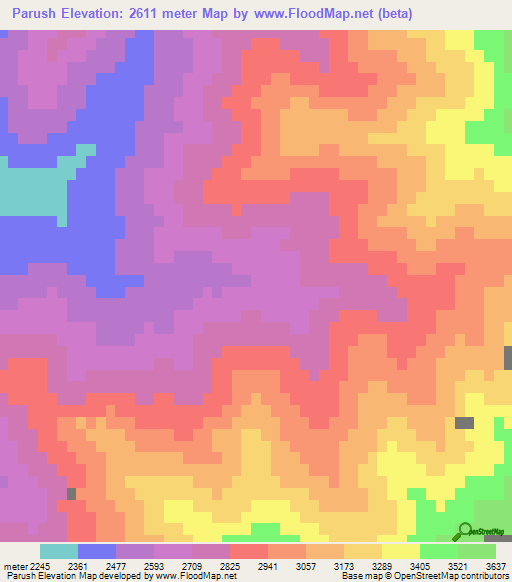 Parush,Afghanistan Elevation Map