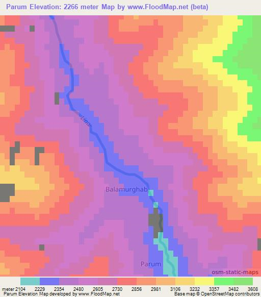 Parum,Afghanistan Elevation Map