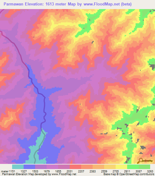Parmawan,Afghanistan Elevation Map