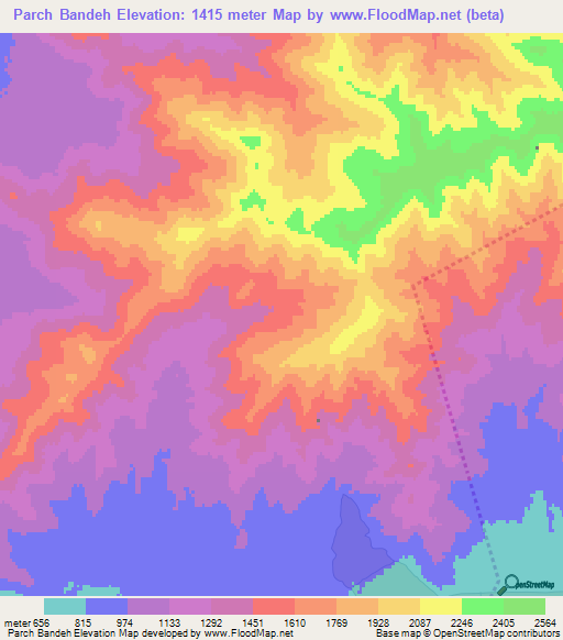 Parch Bandeh,Afghanistan Elevation Map