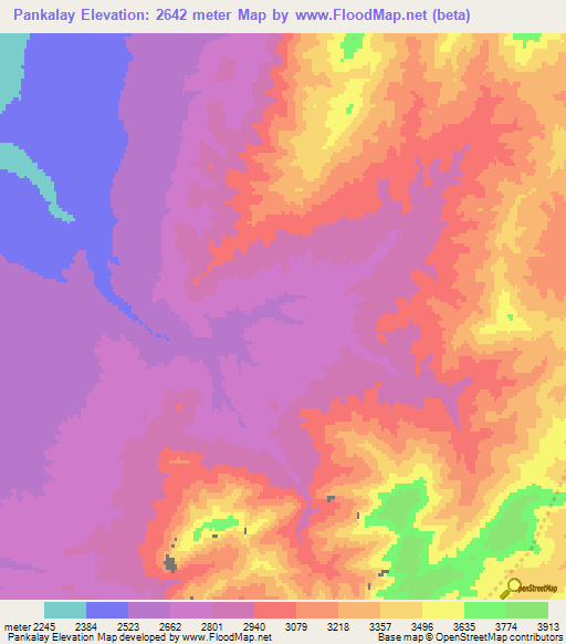 Pankalay,Afghanistan Elevation Map