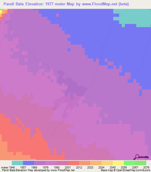 Pandi Bala,Afghanistan Elevation Map