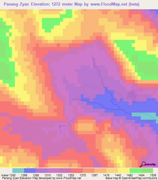 Panang Zyan,Afghanistan Elevation Map