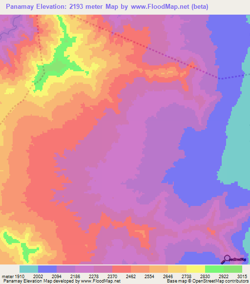 Panamay,Afghanistan Elevation Map