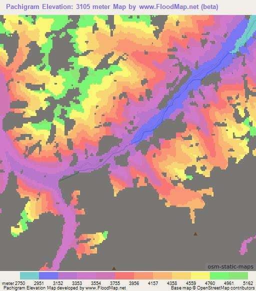 Pachigram,Afghanistan Elevation Map