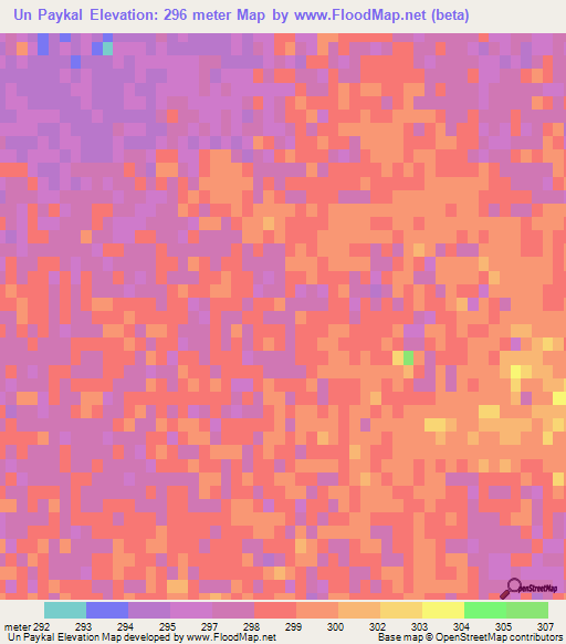 Un Paykal,Afghanistan Elevation Map