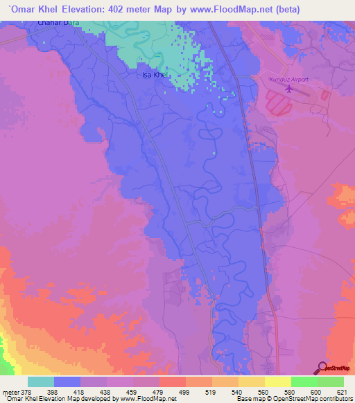 `Omar Khel,Afghanistan Elevation Map