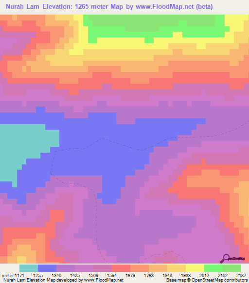 Nurah Lam,Afghanistan Elevation Map