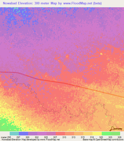 Nowabad,Afghanistan Elevation Map