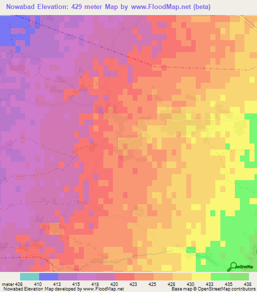 Nowabad,Afghanistan Elevation Map