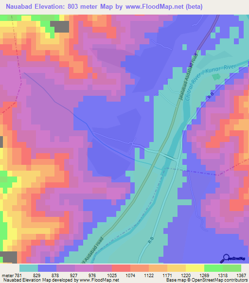 Nauabad,Afghanistan Elevation Map