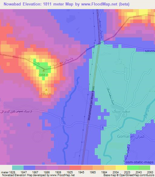 Nowabad,Afghanistan Elevation Map