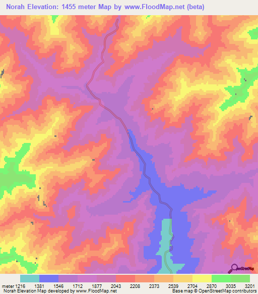 Norah,Afghanistan Elevation Map