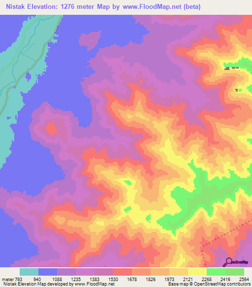 Nistak,Afghanistan Elevation Map