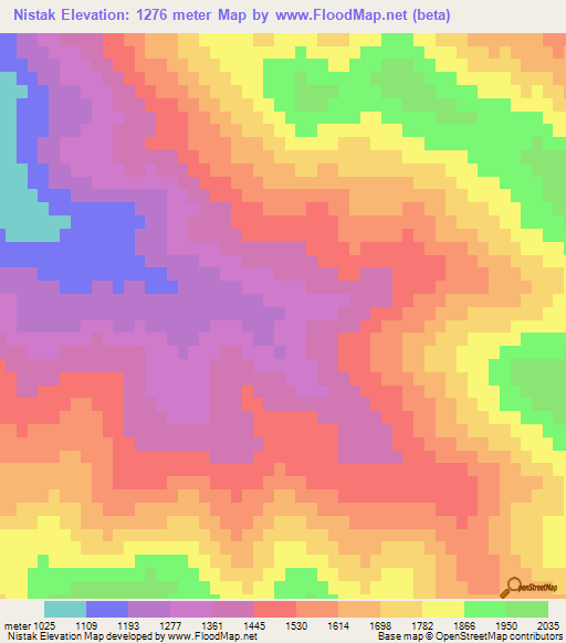 Nistak,Afghanistan Elevation Map