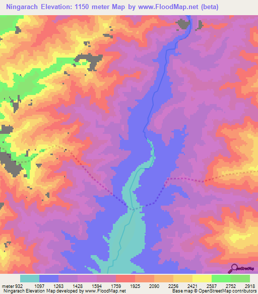 Ningarach,Afghanistan Elevation Map