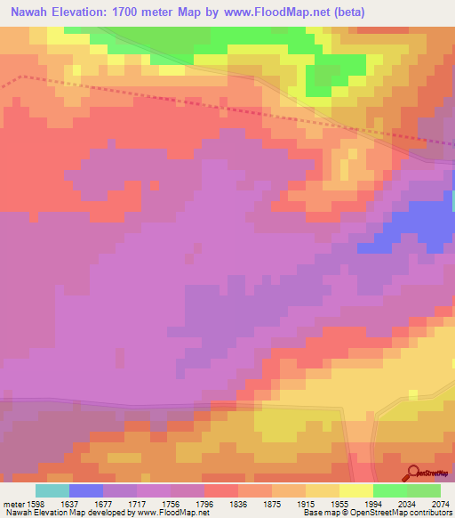 Nawah,Afghanistan Elevation Map