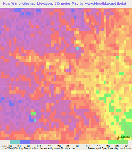 Now Warid Qipchaq,Afghanistan Elevation Map