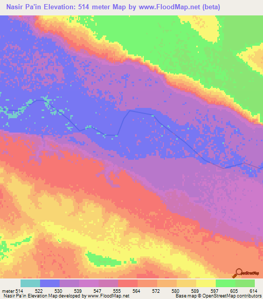 Nasir Pa'in,Afghanistan Elevation Map