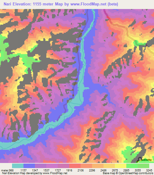Nari,Afghanistan Elevation Map