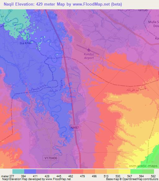 Naqil,Afghanistan Elevation Map