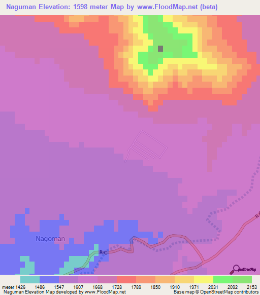 Naguman,Afghanistan Elevation Map