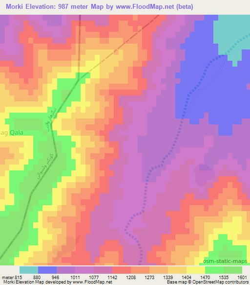 Morki,Afghanistan Elevation Map