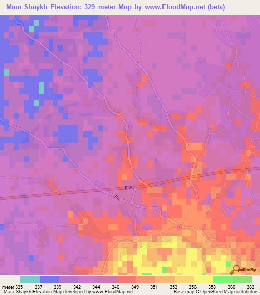 Mara Shaykh,Afghanistan Elevation Map