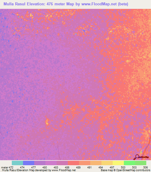 Mulla Rasul,Afghanistan Elevation Map