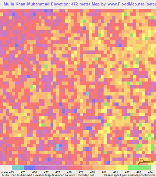 Mulla Khan Muhammad,Afghanistan Elevation Map