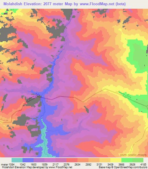 Molahdish,Afghanistan Elevation Map