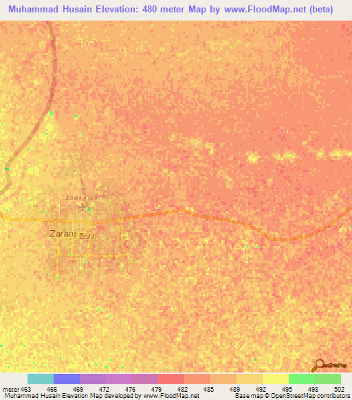 Muhammad Husain,Afghanistan Elevation Map