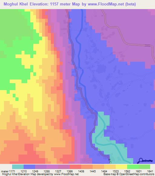 Moghul Khel,Afghanistan Elevation Map