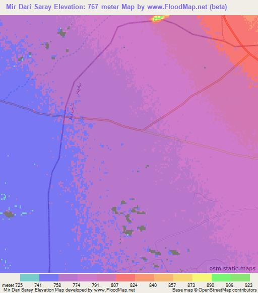 Mir Dari Saray,Afghanistan Elevation Map