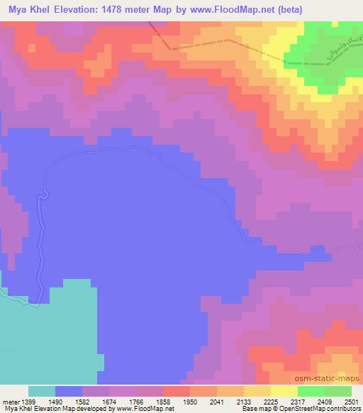 Mya Khel,Afghanistan Elevation Map