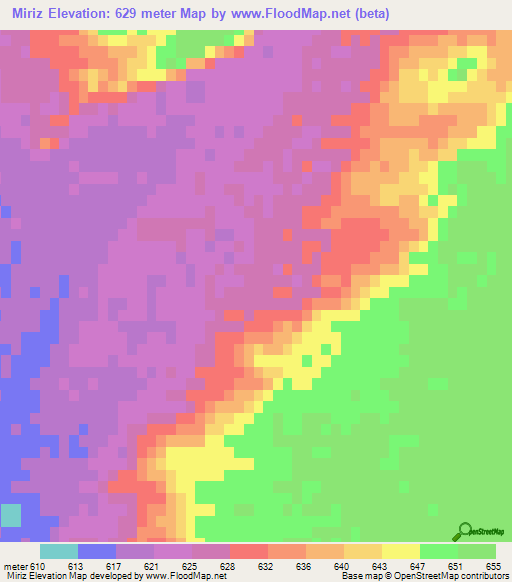 Miriz,Afghanistan Elevation Map