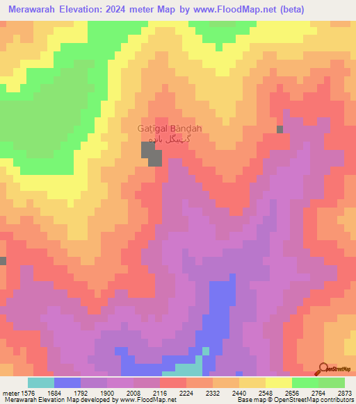 Merawarah,Afghanistan Elevation Map