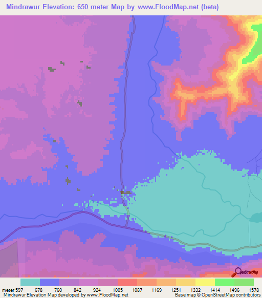 Mindrawur,Afghanistan Elevation Map