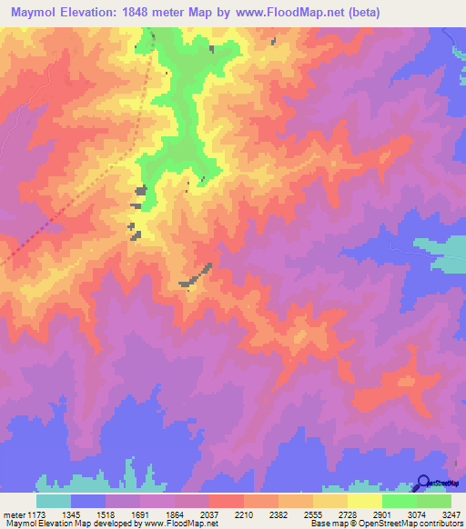 Maymol,Afghanistan Elevation Map