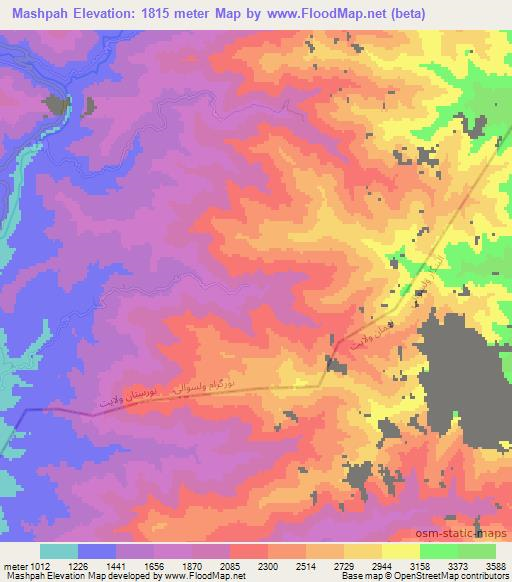 Mashpah,Afghanistan Elevation Map