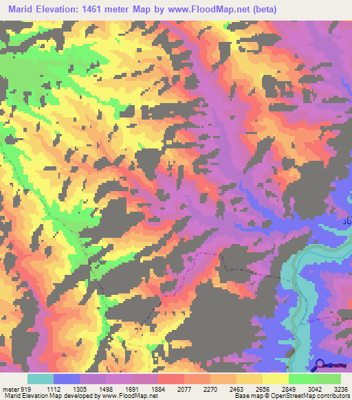 Marid,Afghanistan Elevation Map