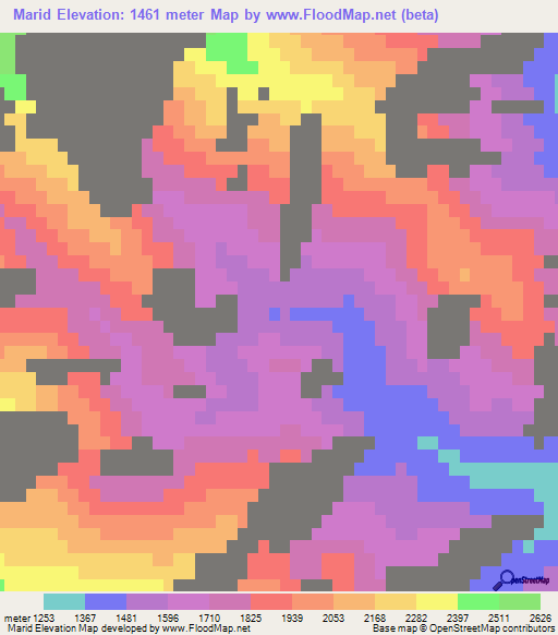 Marid,Afghanistan Elevation Map